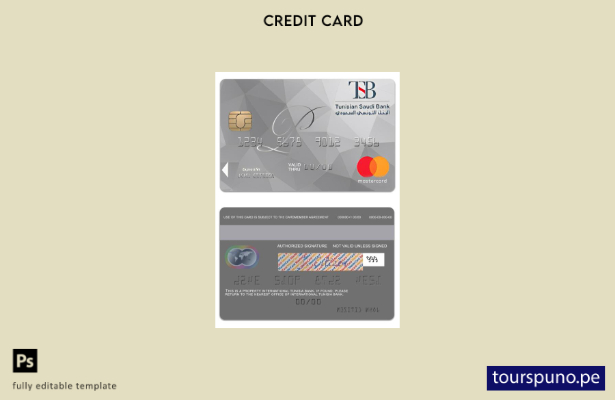 listo para imprimir Plantilla de tarjeta mastercard platino nacional del Banco I